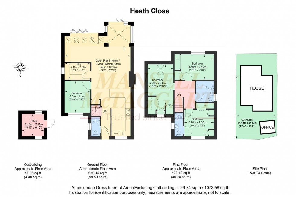 Floorplan for Heath Close, Sayers Common, BN6