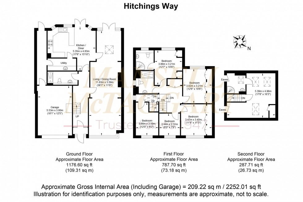 Floorplan for Hitchings Way, Reigate, RH2