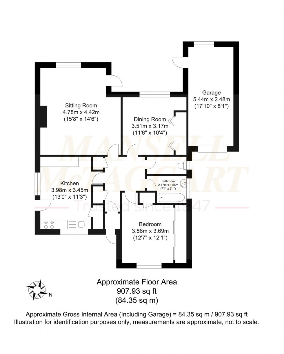 Floorplan for Kings Drive, Hassocks, BN6