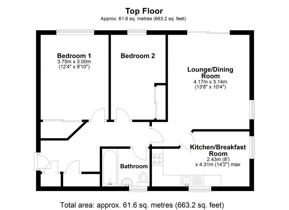 Floorplan for Dakin Close, Maidenbower, RH10