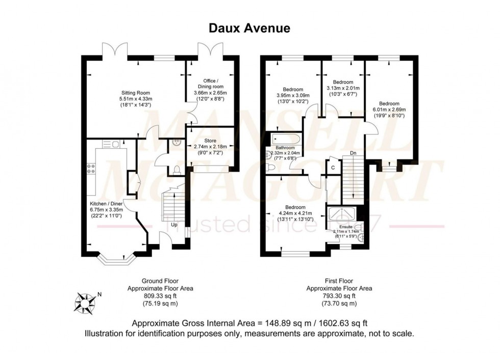 Floorplan for Daux Avenue, Billingshurst, RH14