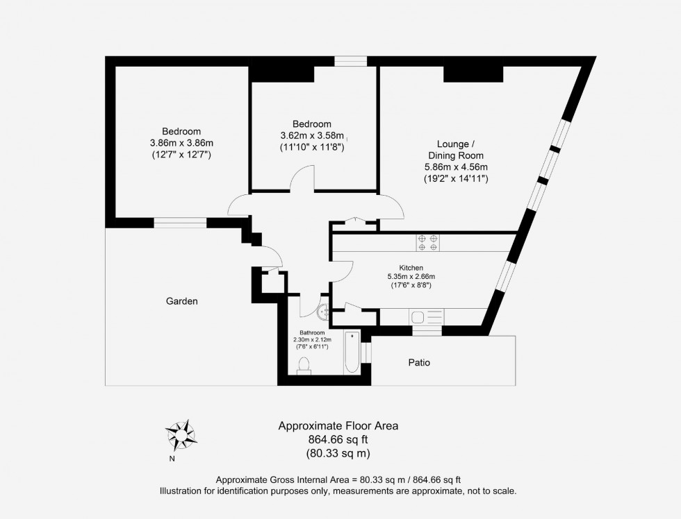 Floorplan for De Montfort Road, Lewes, BN7