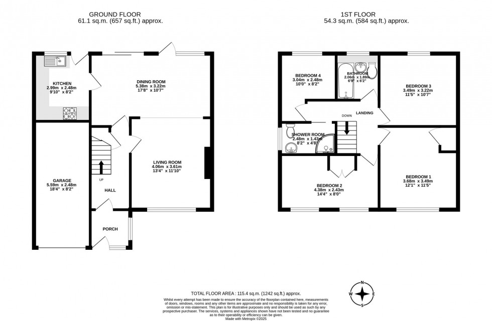 Floorplan for Shelley Road, East Grinstead, RH19
