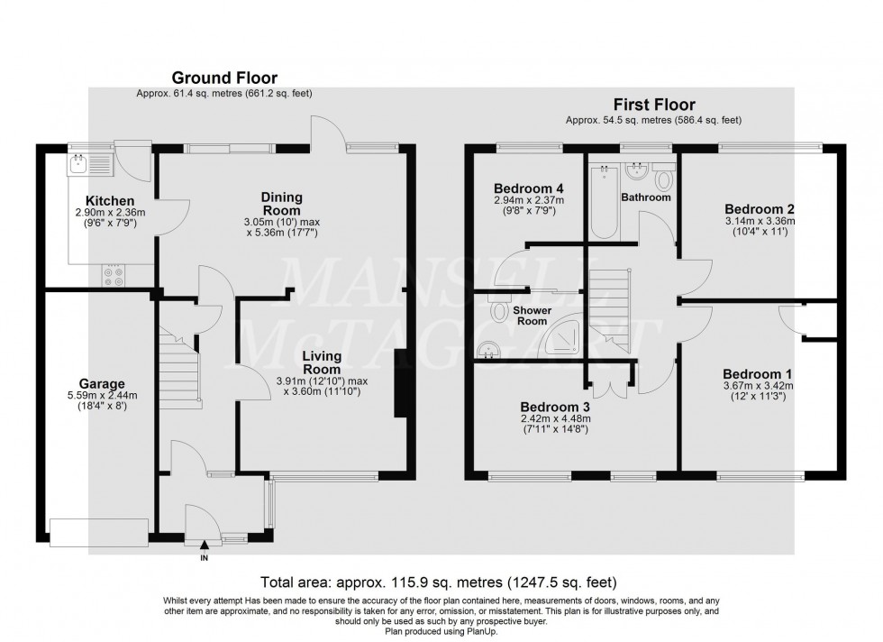 Floorplan for Shelley Road, East Grinstead, RH19