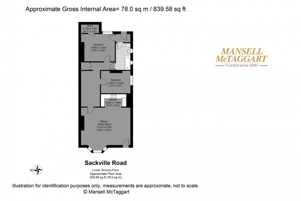 Floorplan for Sackville Road, Hove, BN3