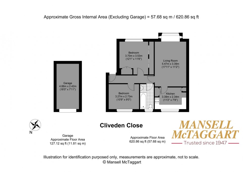 Floorplan for Cliveden Close, Brighton, BN1