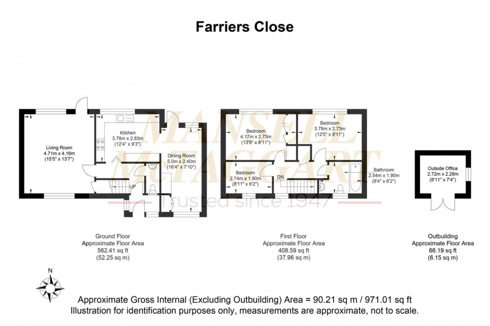 Floorplan for Farriers Close, Billingshurst, RH14