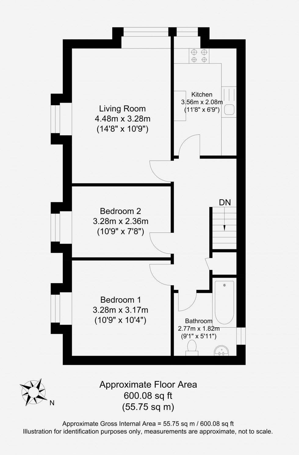 Floorplan for De Montfort Road, Lewes, BN7