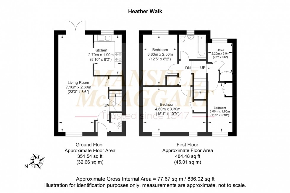 Floorplan for Heather Walk, Smallfield, RH6