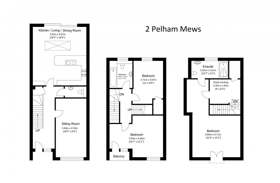 Floorplan for Pelham Terrace, Lewes, BN7