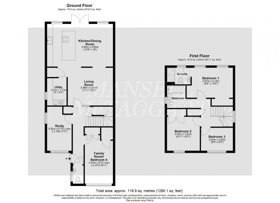 Floorplan for Oriel Close, Crawley, RH10