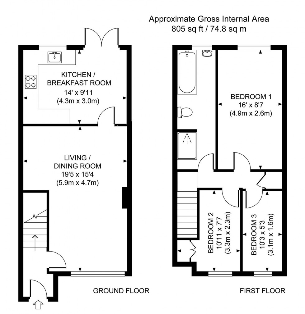 Floorplan for Peartree Close, Burgess Hill, RH15
