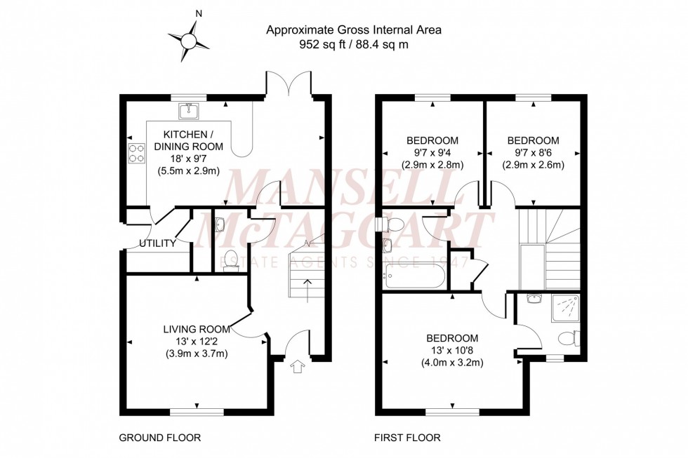 Floorplan for Atlas Crescent, Burgess Hill, RH15