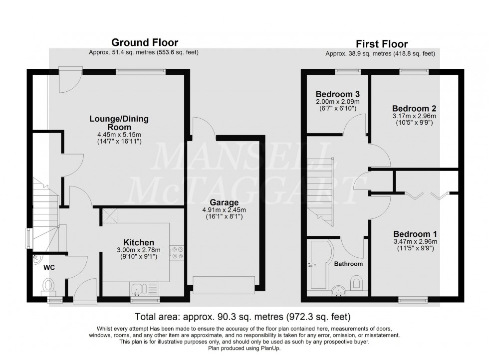 Floorplan for Watson Close, Maidenbower, RH10