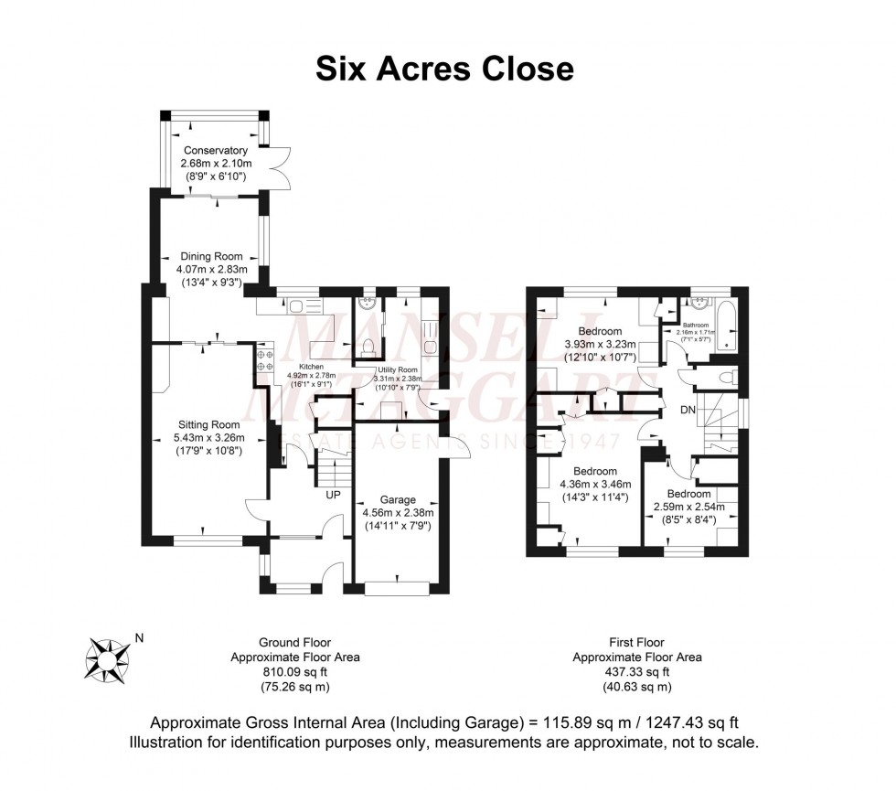 Floorplan for Six Acres Close, Barns Green, RH13