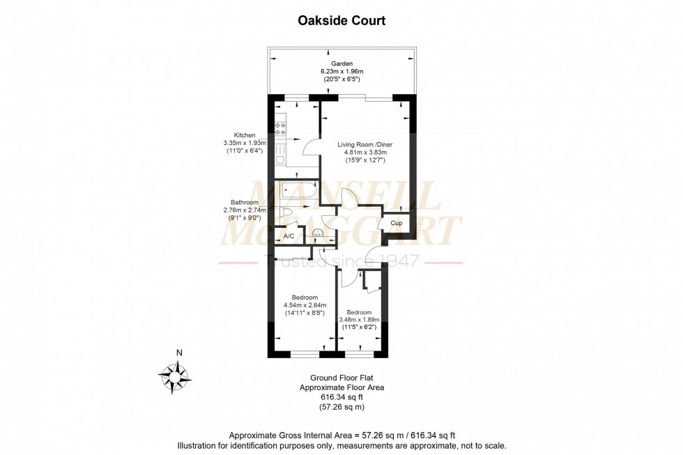 Floorplan for Oakside Court, Horley, RH6