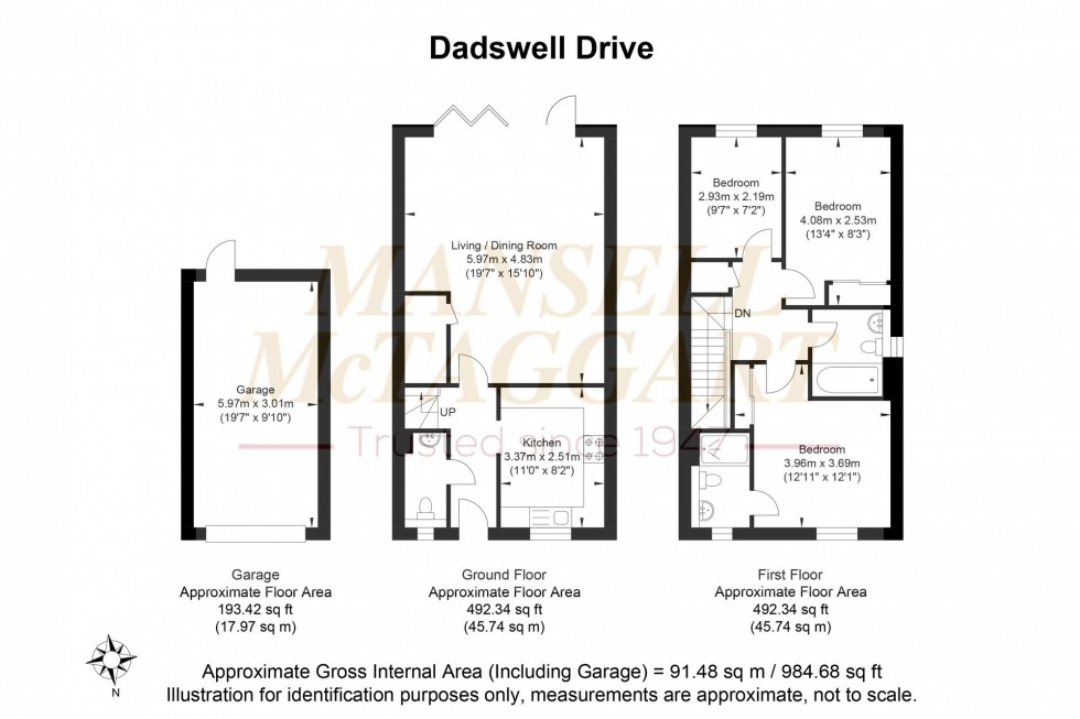 Floorplan for Dadswell Drive, Billingshurst, RH14