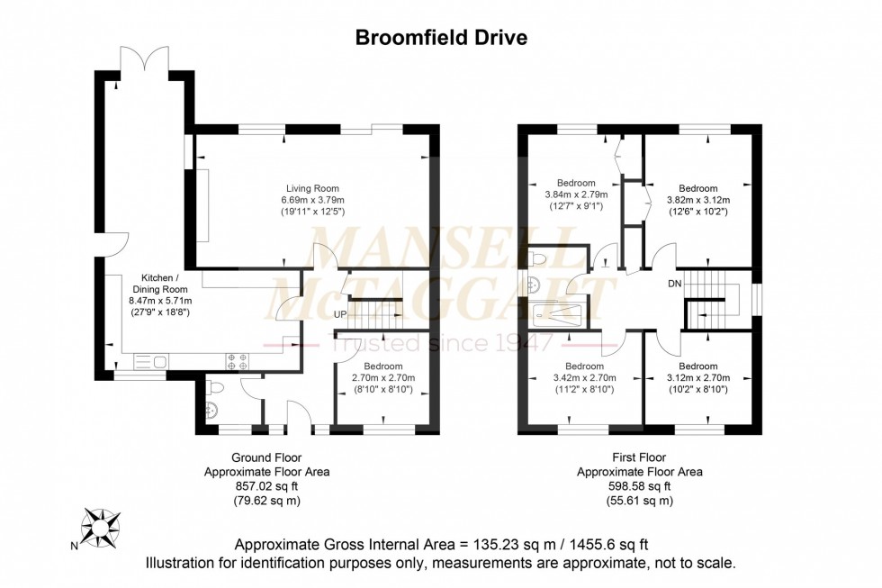 Floorplan for Broomfield Drive, Billingshurst, RH14