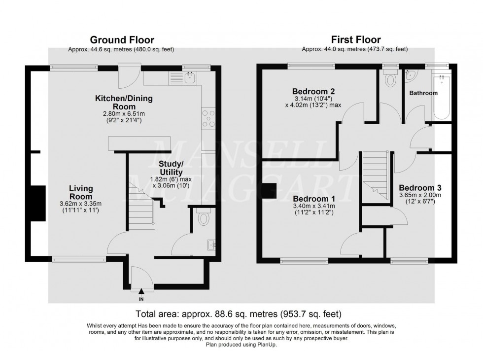 Floorplan for Rother Crescent, Crawley, RH11