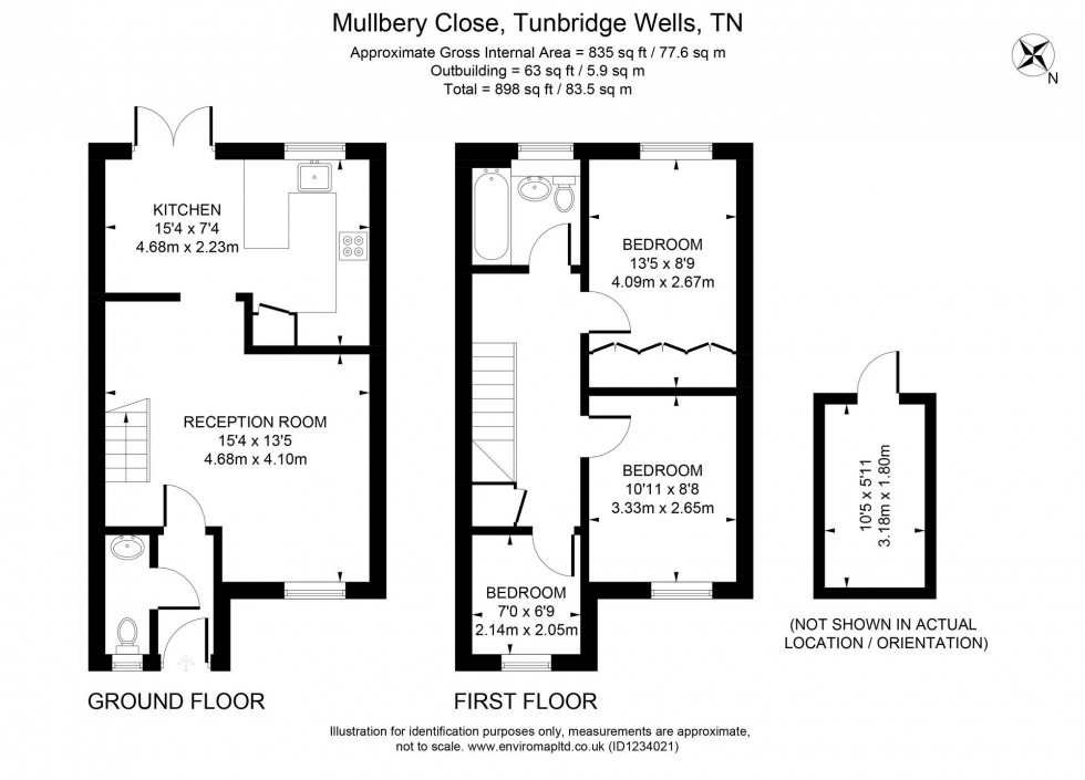 Floorplan for Mulberry Close, Tunbridge Wells, TN4