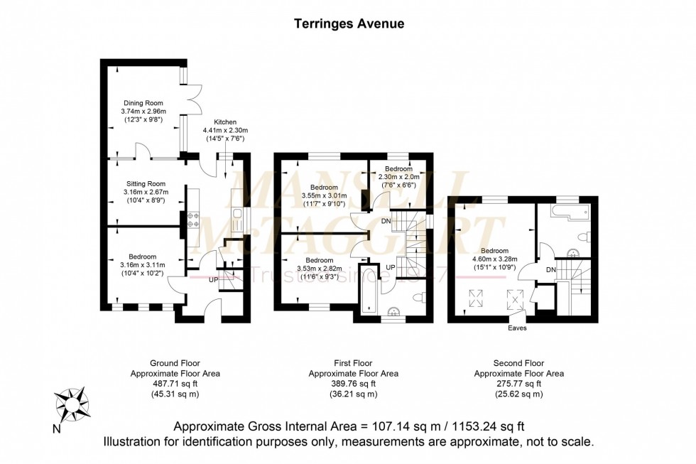 Floorplan for Terringes Avenue, Worthing, BN13