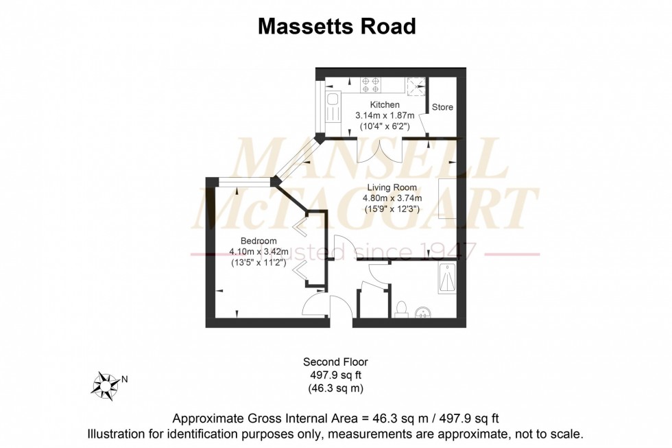 Floorplan for Massetts Road, Mitchell Court, RH6