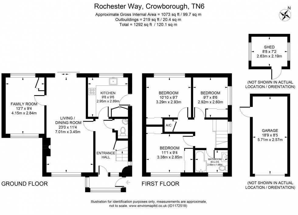 Floorplan for Rochester Way, Crowborough, TN6
