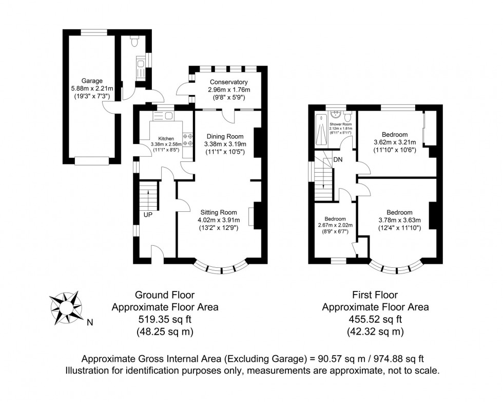Floorplan for South Way, Lewes, BN7
