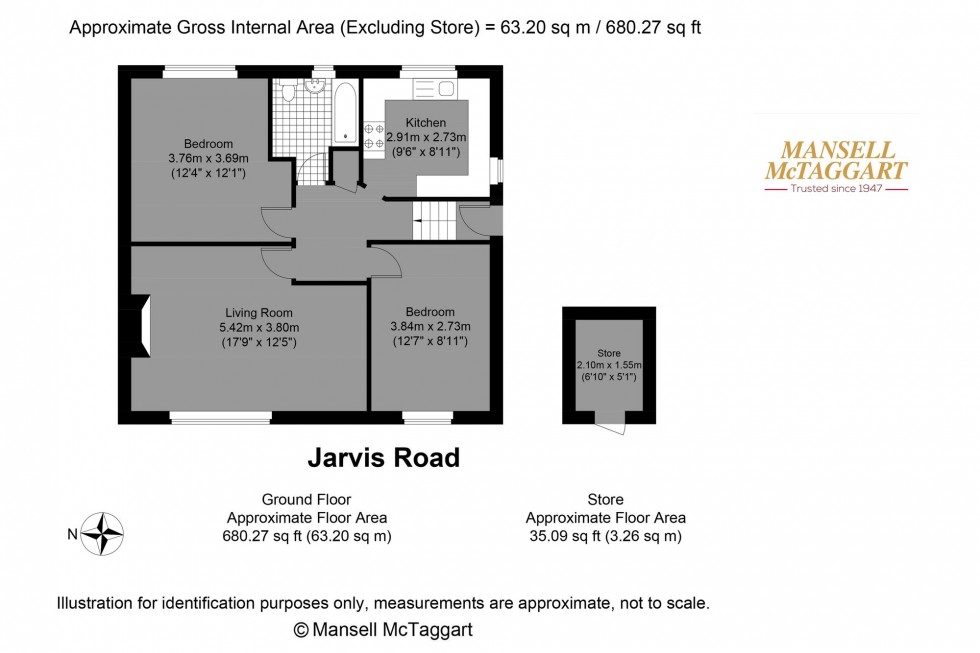 Floorplan for Jarvis Road, Arundel, BN18