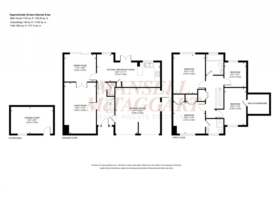 Floorplan for Harvey Close, Sayers Common, BN6