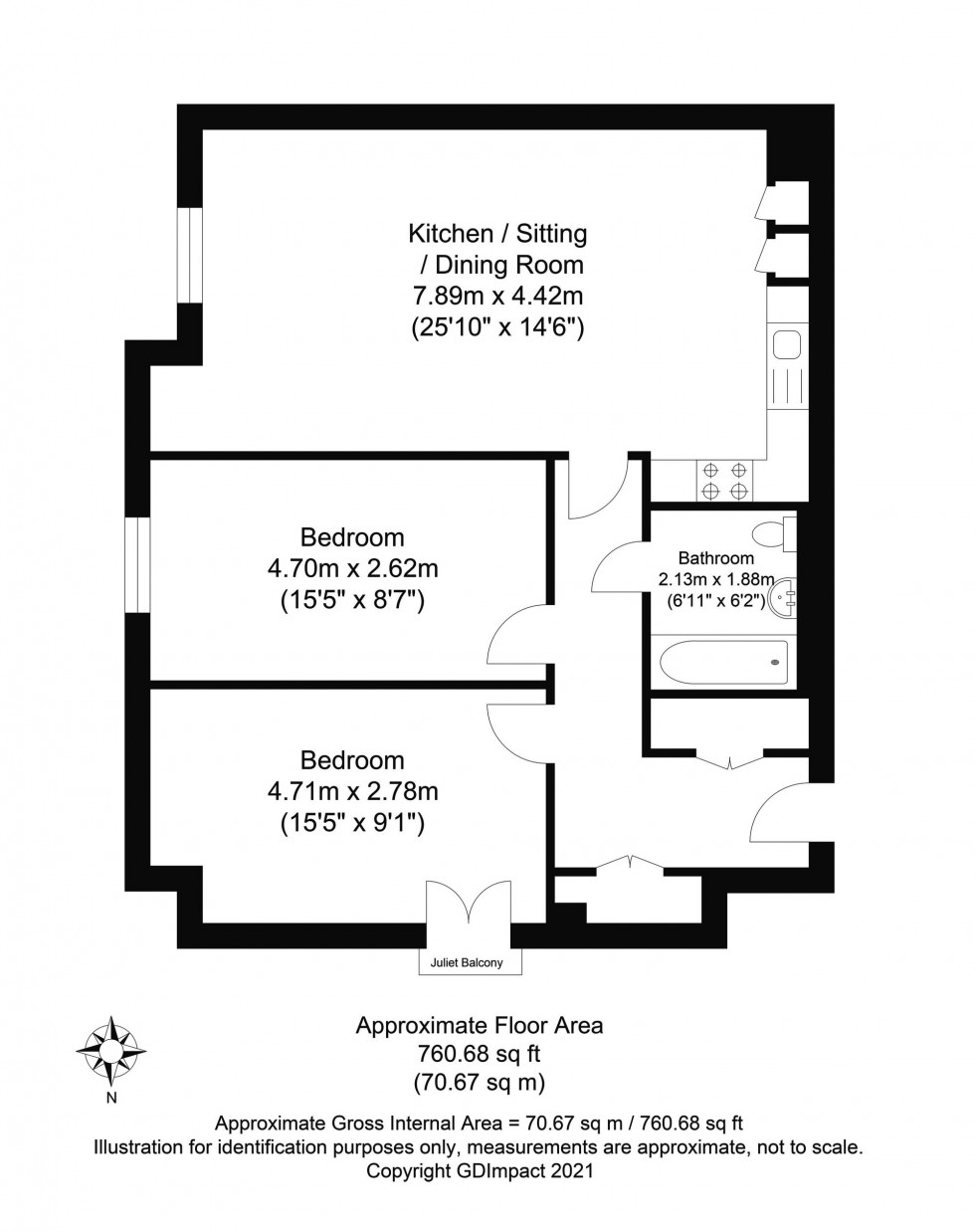 Floorplan for Beryl Close, Clematis House Beryl Close, RH10