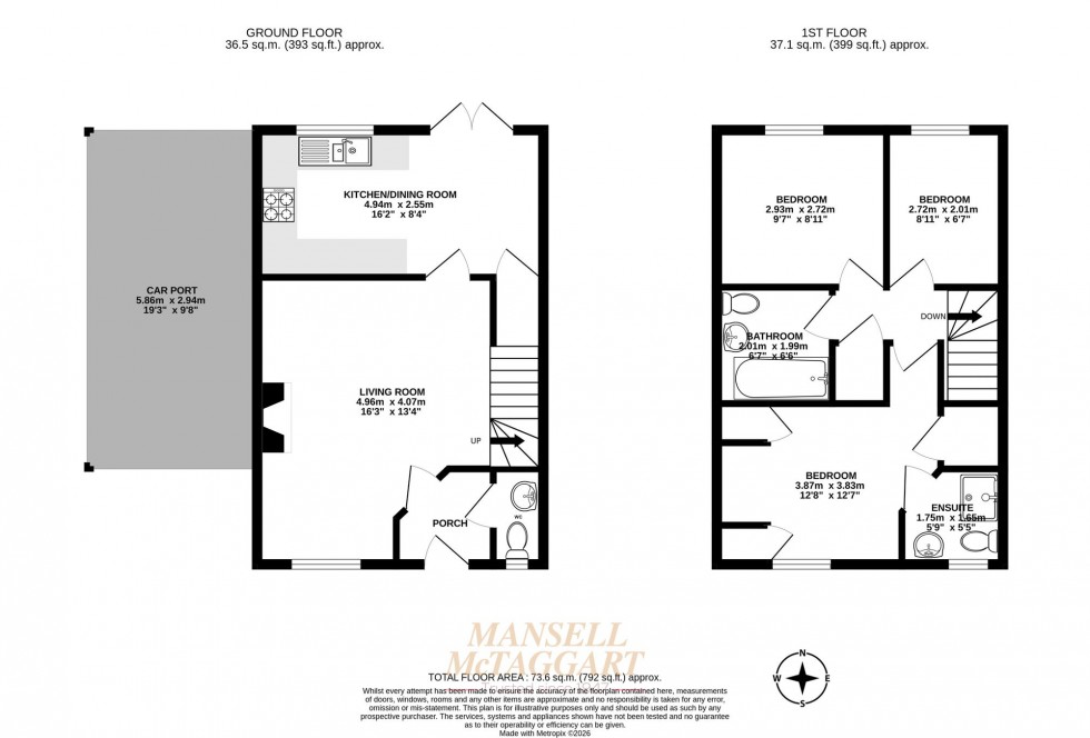 Floorplan for Rathbone Crescent, Horley, RH6