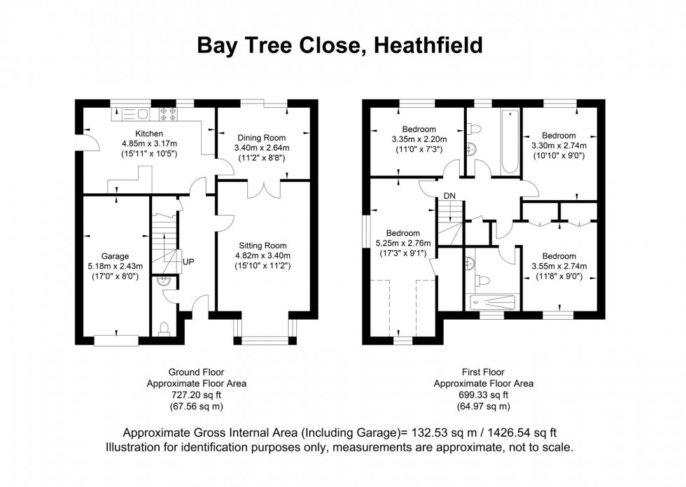 Floorplan for Bay Tree Close, Heathfield, TN21