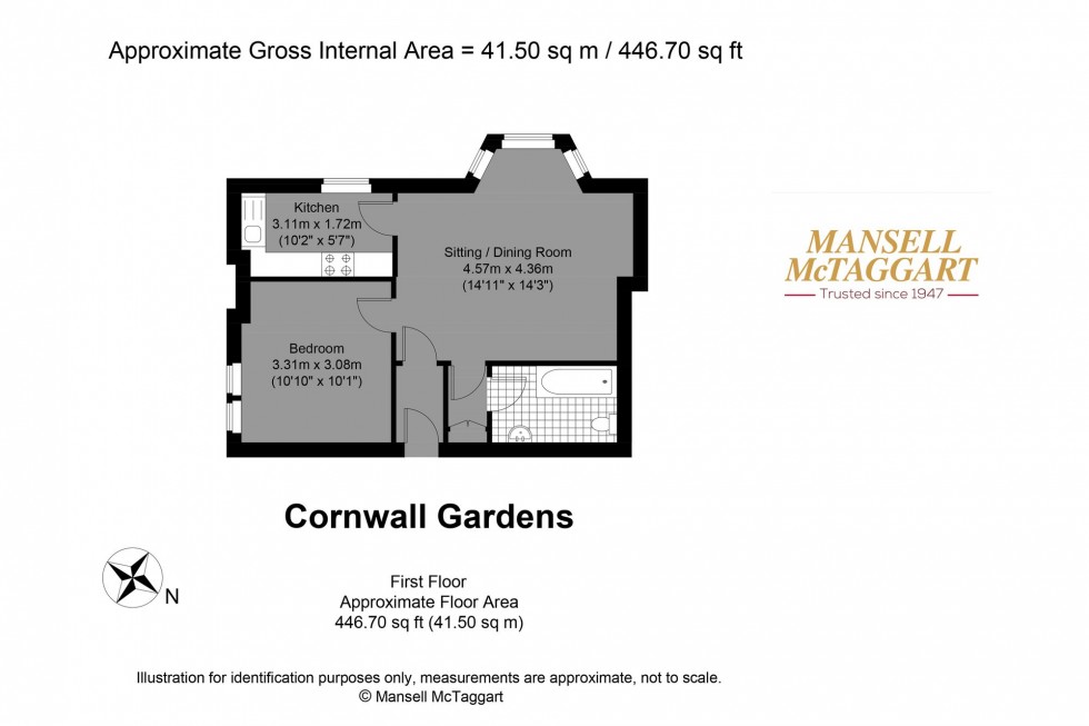 Floorplan for Cornwall Gardens, Brighton, BN1