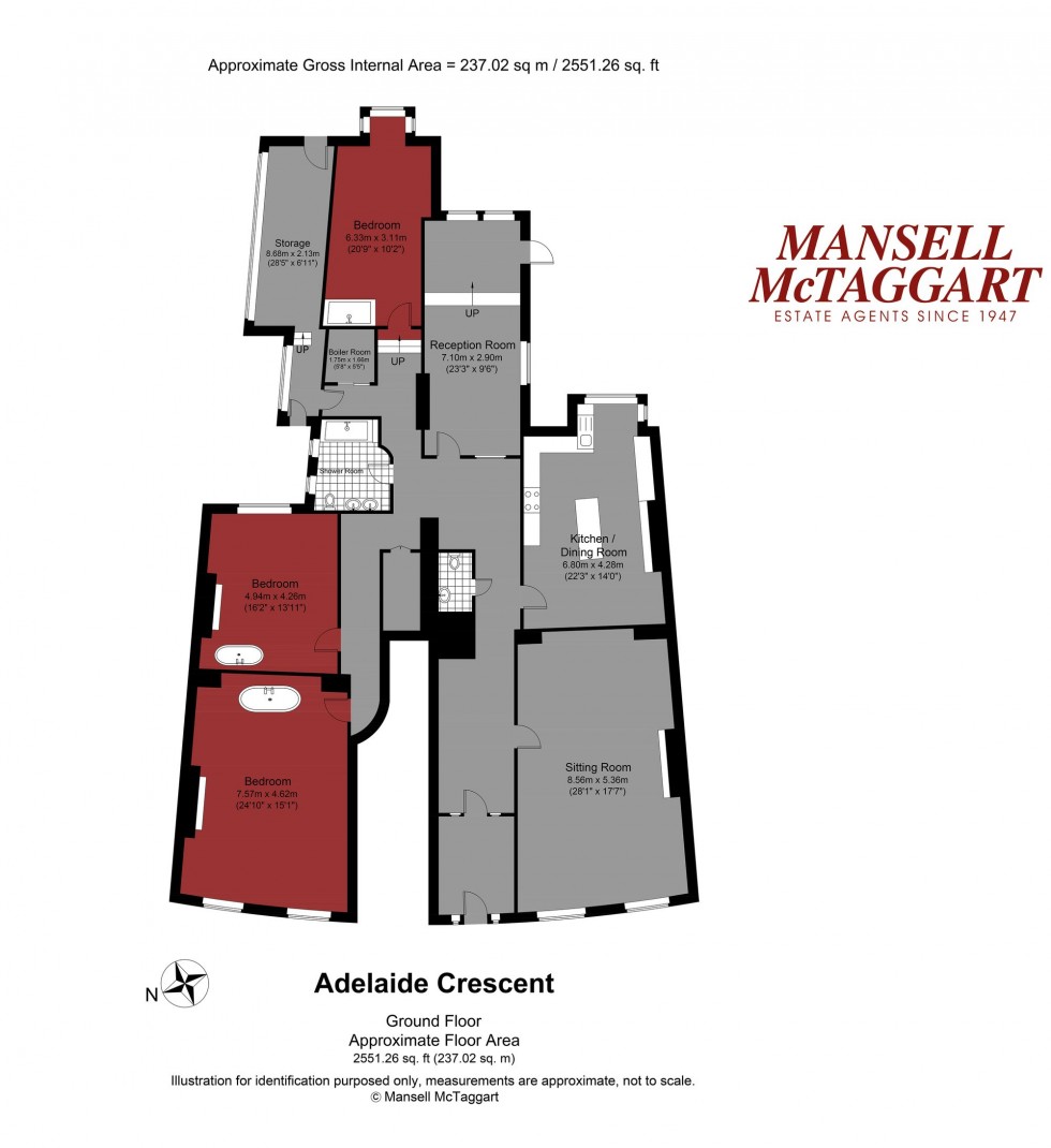 Floorplan for Adelaide Crescent, Hove, BN3