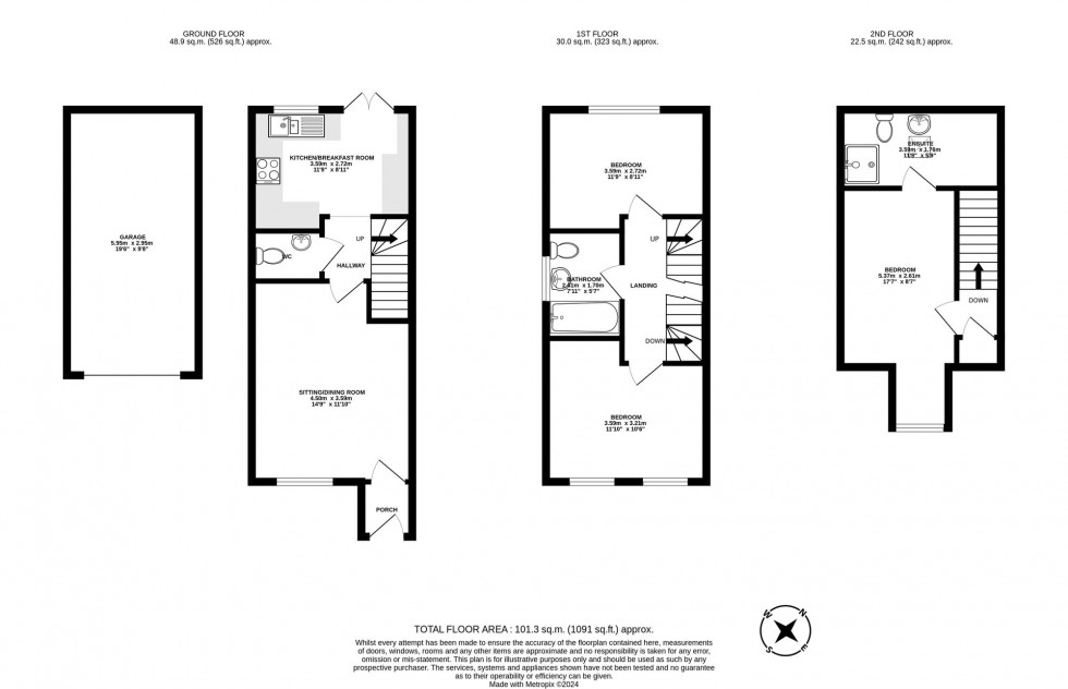 Floorplan for Day Close, Horley, RH6