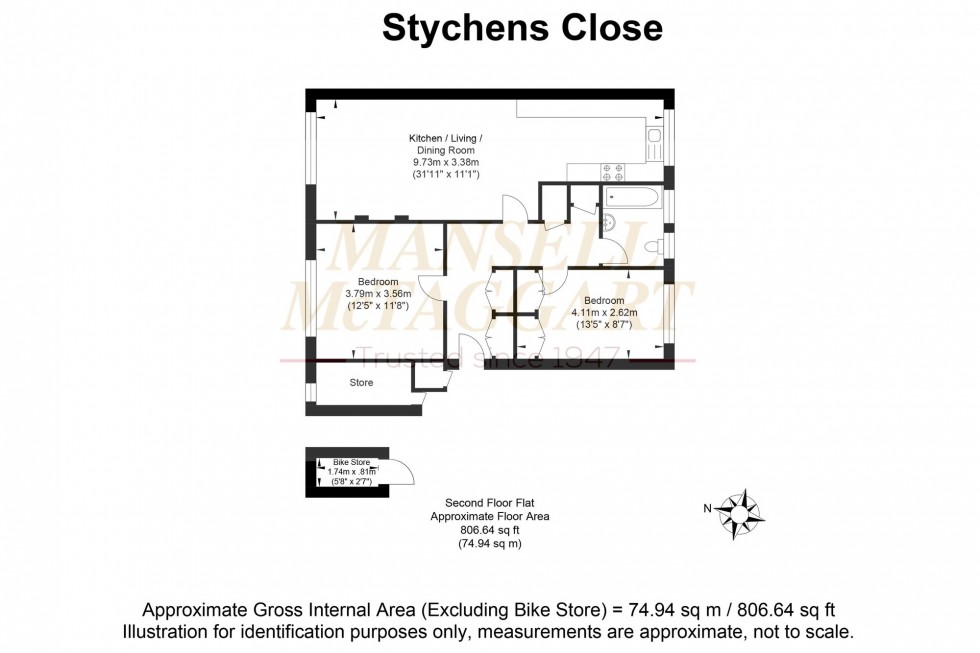 Floorplan for Stychens Close, Bletchingley, RH1
