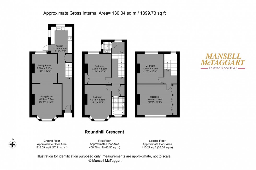Floorplan for Roundhill Crescent, Brighton, BN2