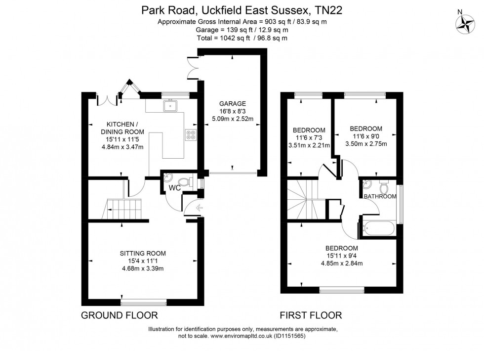 Floorplan for Rocks Park Road, Uckfield, TN22