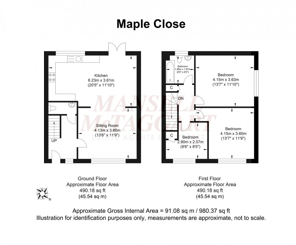 Floorplan for Maple Close, Billingshurst, RH14