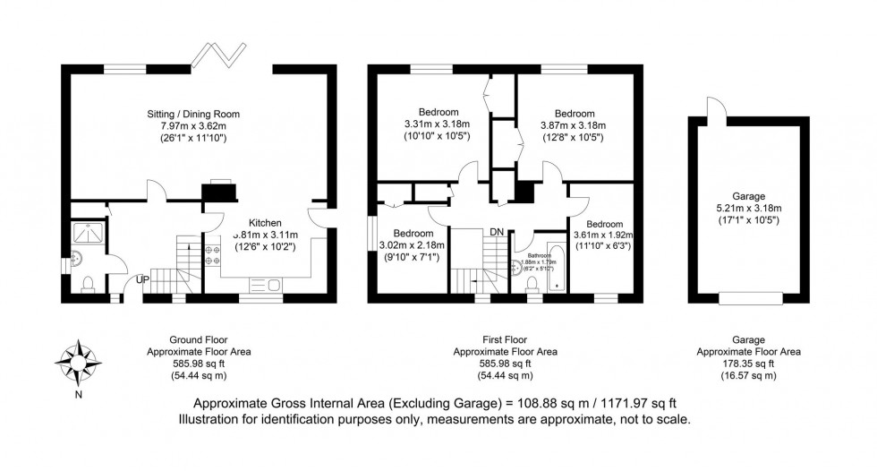 Floorplan for Barons Down Road, Lewes, BN7