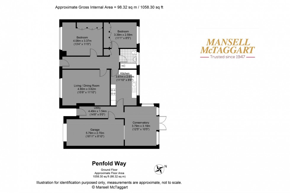 Floorplan for Penfold Way, Steyning, BN44