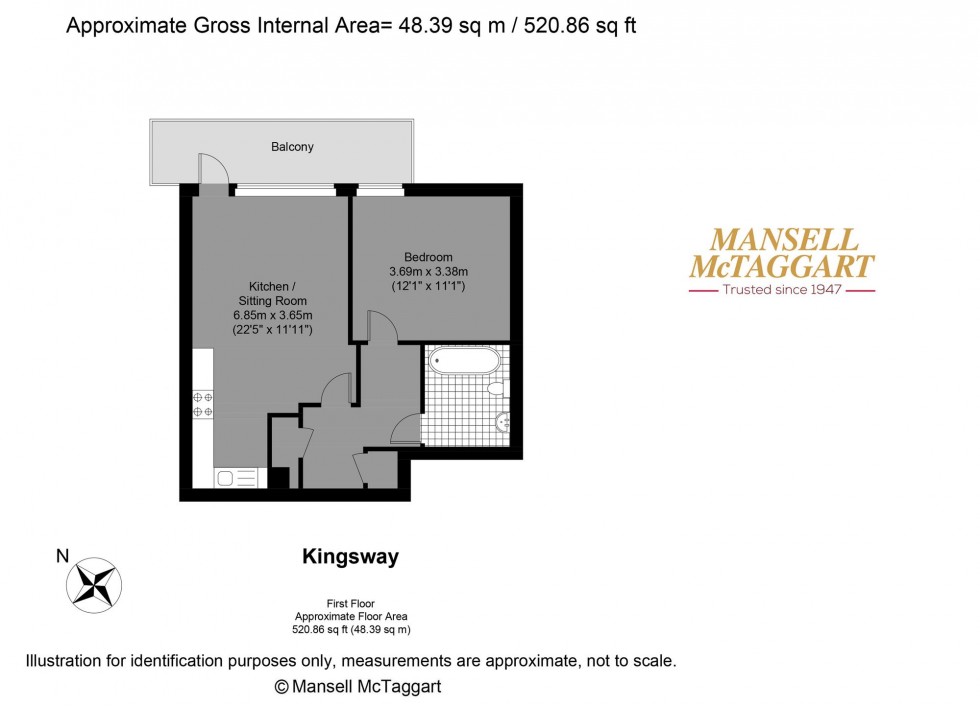 Floorplan for Kingsway, Brighton & Hove, BN3