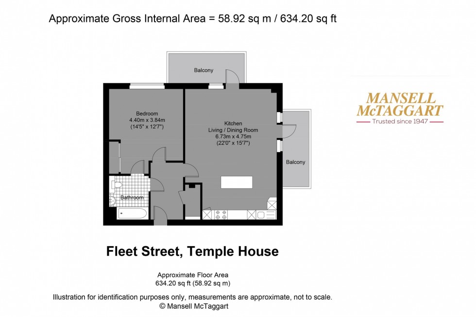 Floorplan for Fleet Street, Temple House, BN1