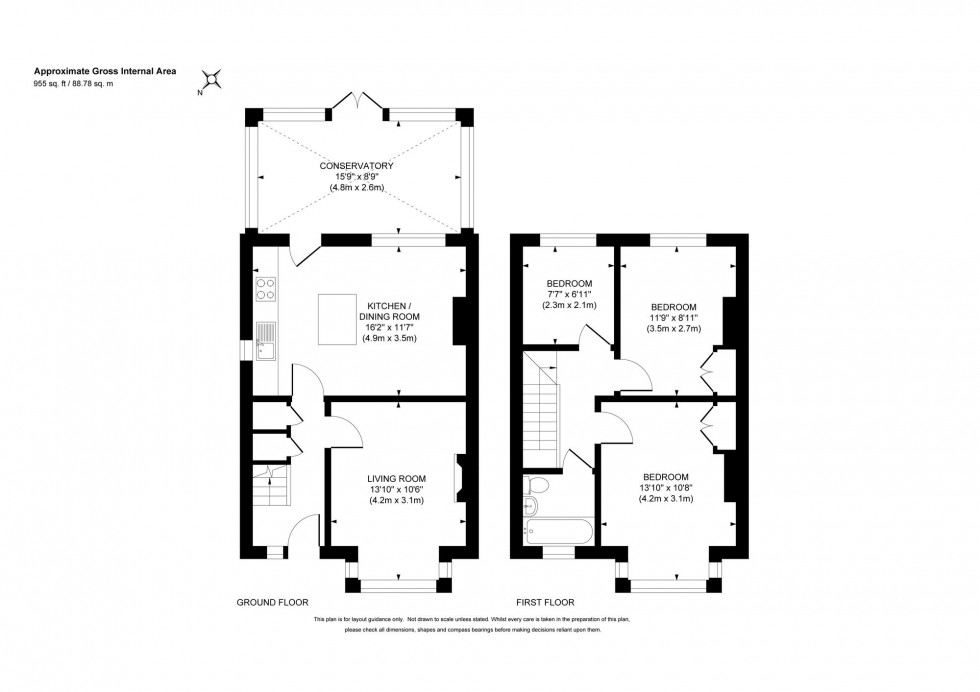 Floorplan for St. Wilfrids Road, Burgess Hill, RH15