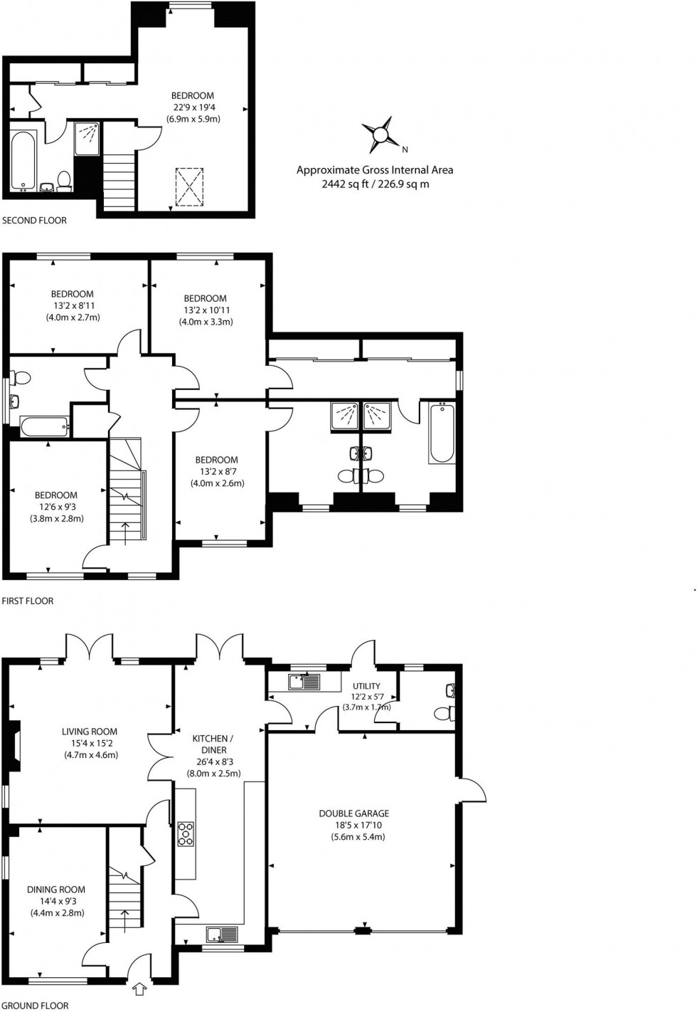 Floorplan for Hurstbeech Close, Hurstpierpoint, BN6