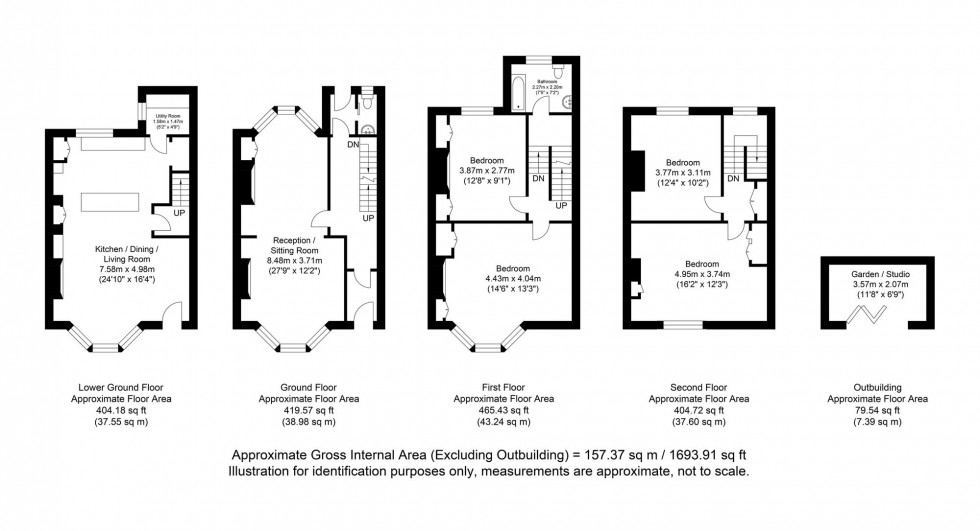 Floorplan for St. Annes Crescent, Lewes, BN7