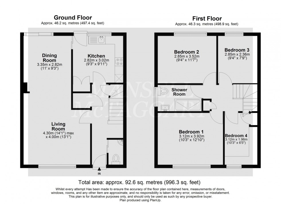 Floorplan for Kinnersley Walk, Reigate, RH2