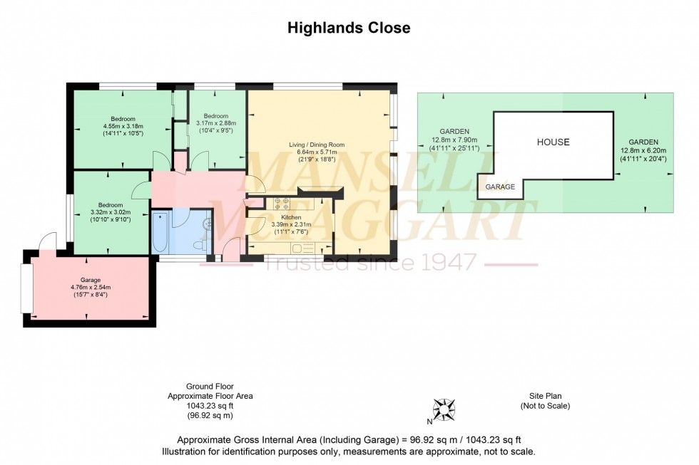 Floorplan for Highlands Close, Hassocks, BN6