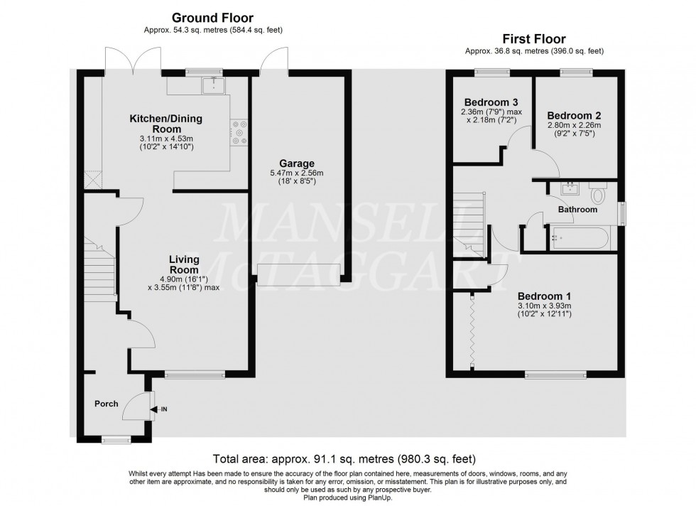 Floorplan for Thorndyke Close, Crawley, RH10